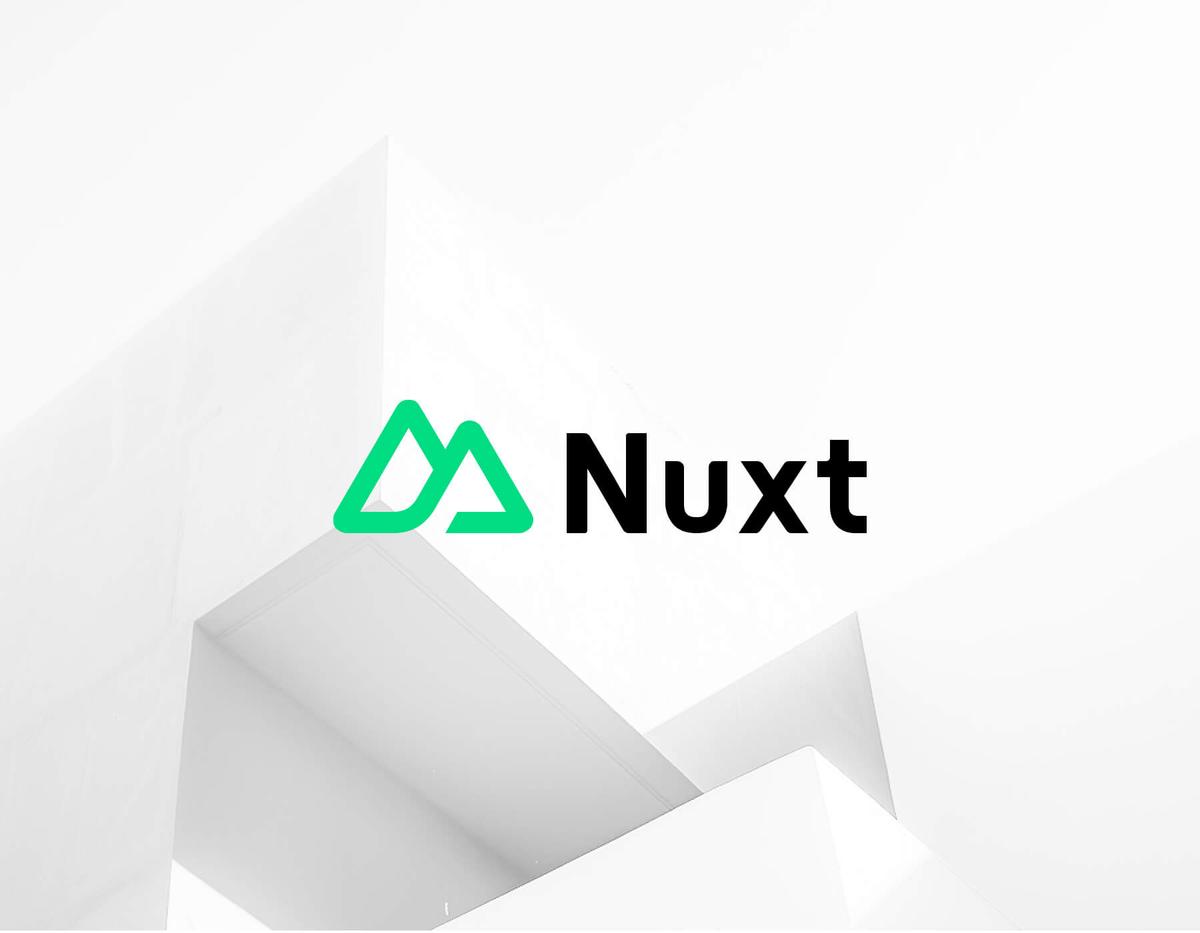 Nuxt logo and title on abstract background